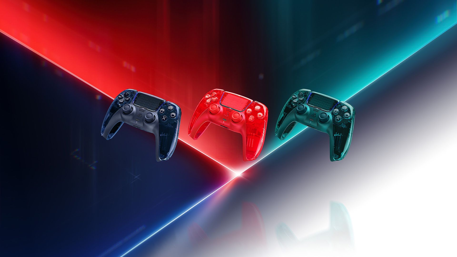 A close-up of a vibrant, translucent Flare Orange PlayStation 5 DualSense controller from Sony's new Prism collection.